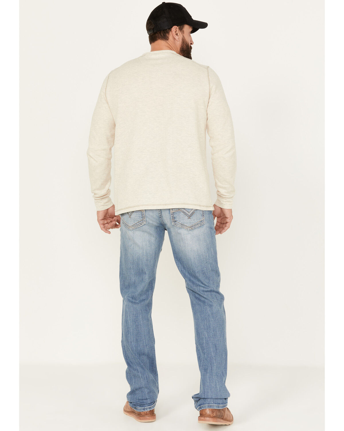 Image #3 - Moonshine Spirit Men's Fire Water Medium Wash Slim Straight Stretch Denim Jeans, Light Medium Wash, hi-res