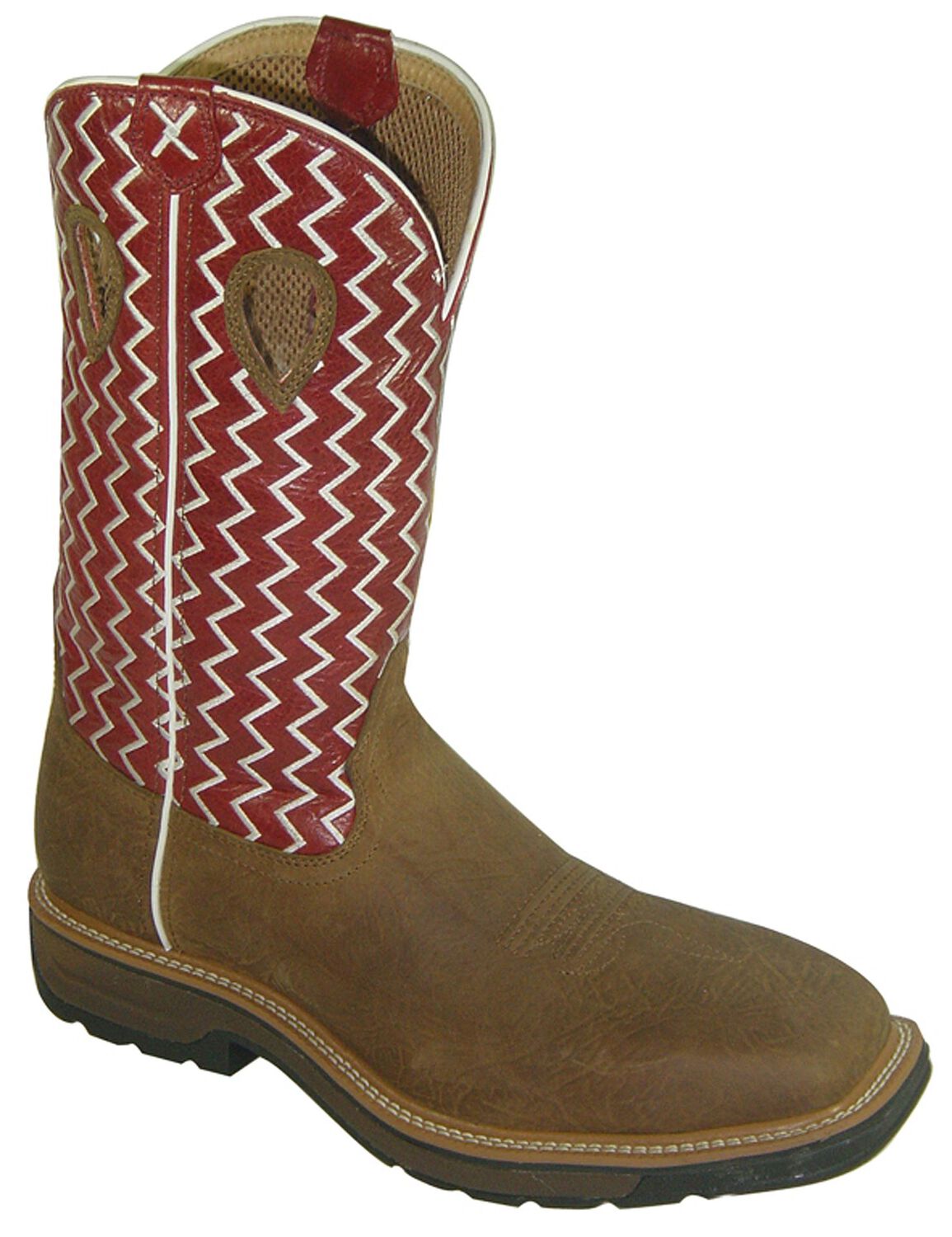 Image #1 - Twisted X Men's Lite Pull On Work Boots - Steel Toe, Distressed, hi-res