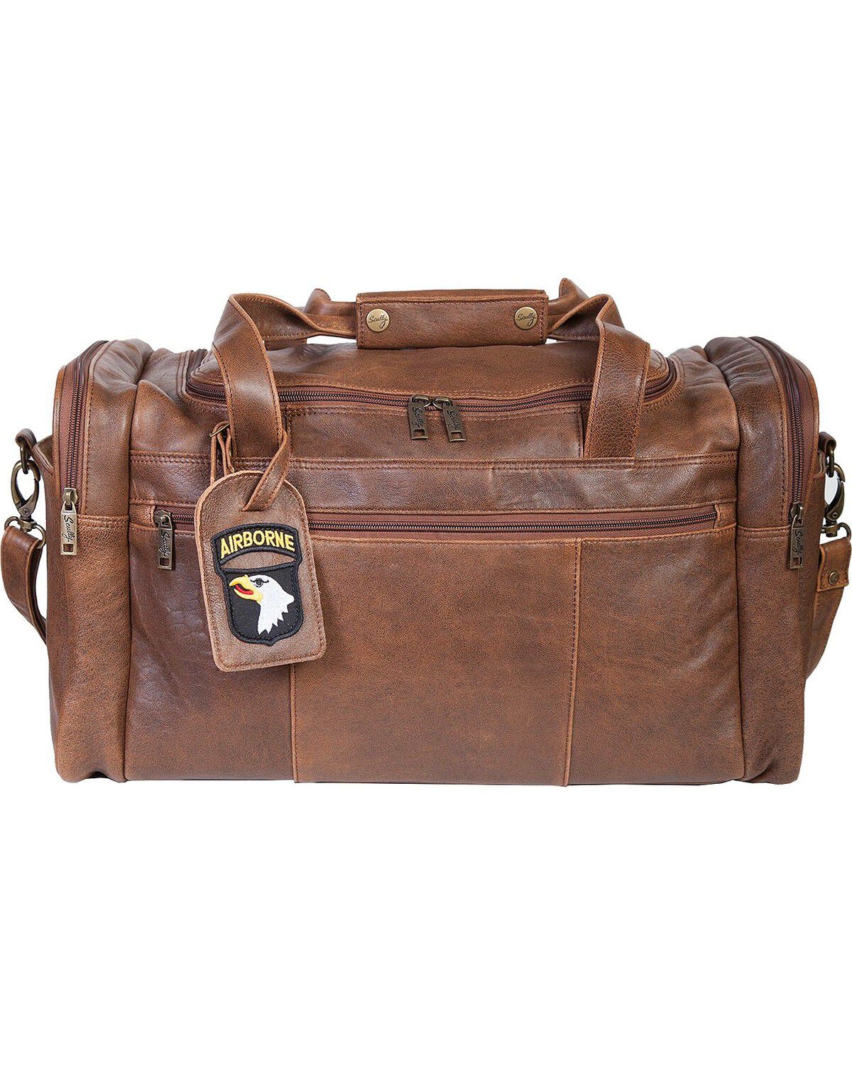 Image #1 - Scully Brown Leather Duffel Bag, Brown, hi-res