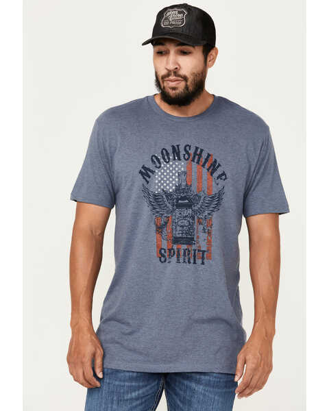 Moonshine Spirit Men's Winged Bottle Short Sleeve Graphic T-Shirt, Charcoal, hi-res