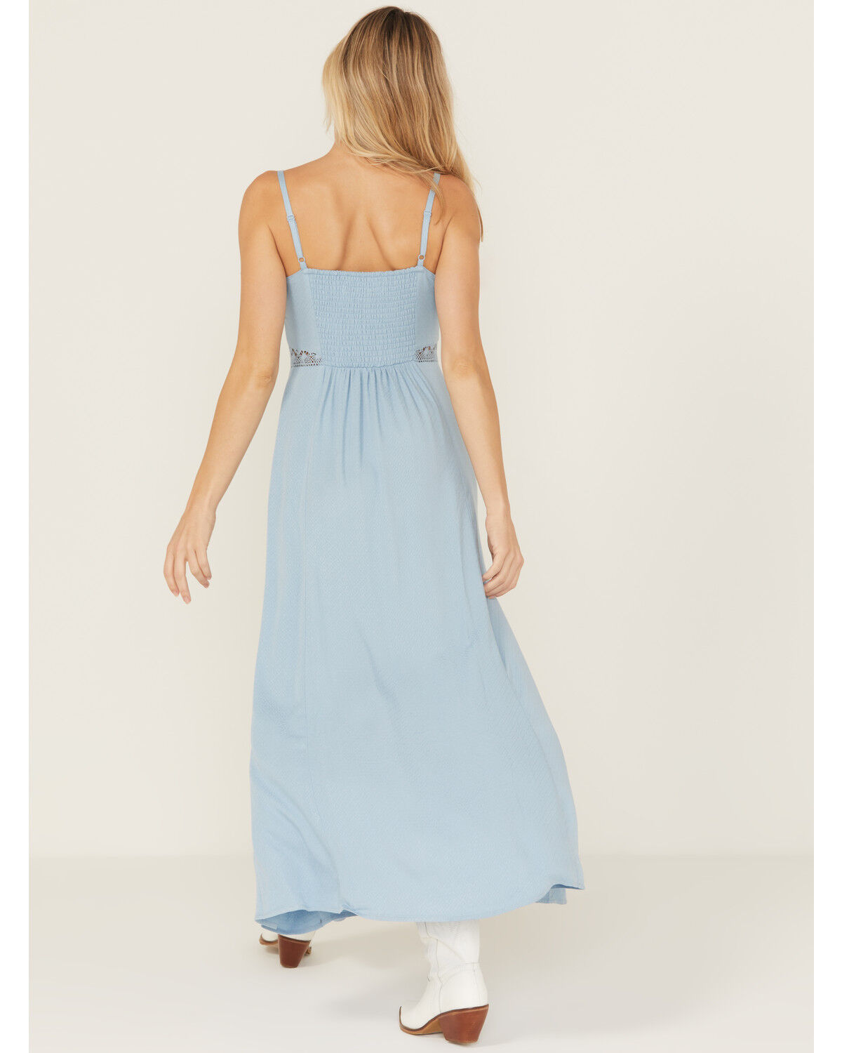 Image #4 - Idyllwind Women's Wisteria Tie Front Sleeveless Maxi Dress, Light Blue, hi-res
