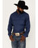 Image #1 - Rock & Roll Denim Men's Tek Geo Pattern Long Sleeve Snap Western Shirt, Blue, hi-res