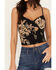 Image #4 - Idyllwind Women's Jessamine Embroidered Smocked Back Crop Top, Black, hi-res