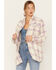 Image #2 - Wrangler Women's Jumbo Plaid Print Long Sleeve Western Snap Shirt, Lavender, hi-res