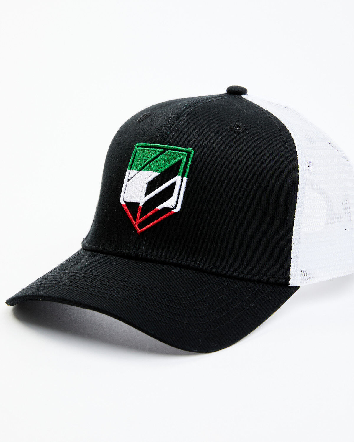 Image #1 - RANK 45® Men's Mexico Flag Shield Patch Mesh-Back Ball Cap, Black, hi-res
