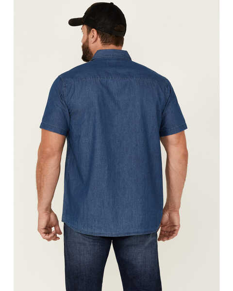 Image #4 - North River Men's Short Sleeve Button Down Western Shirt , Dark Blue, hi-res