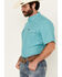 Image #2 - Wrangler Men's Solid Short Sleeve Snap Performance Western Shirt - Tall, Turquoise, hi-res