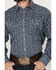 Image #3 - Roper Men's Floral Print Long Sleeve Snap Western Shirt - Tall, Navy, hi-res