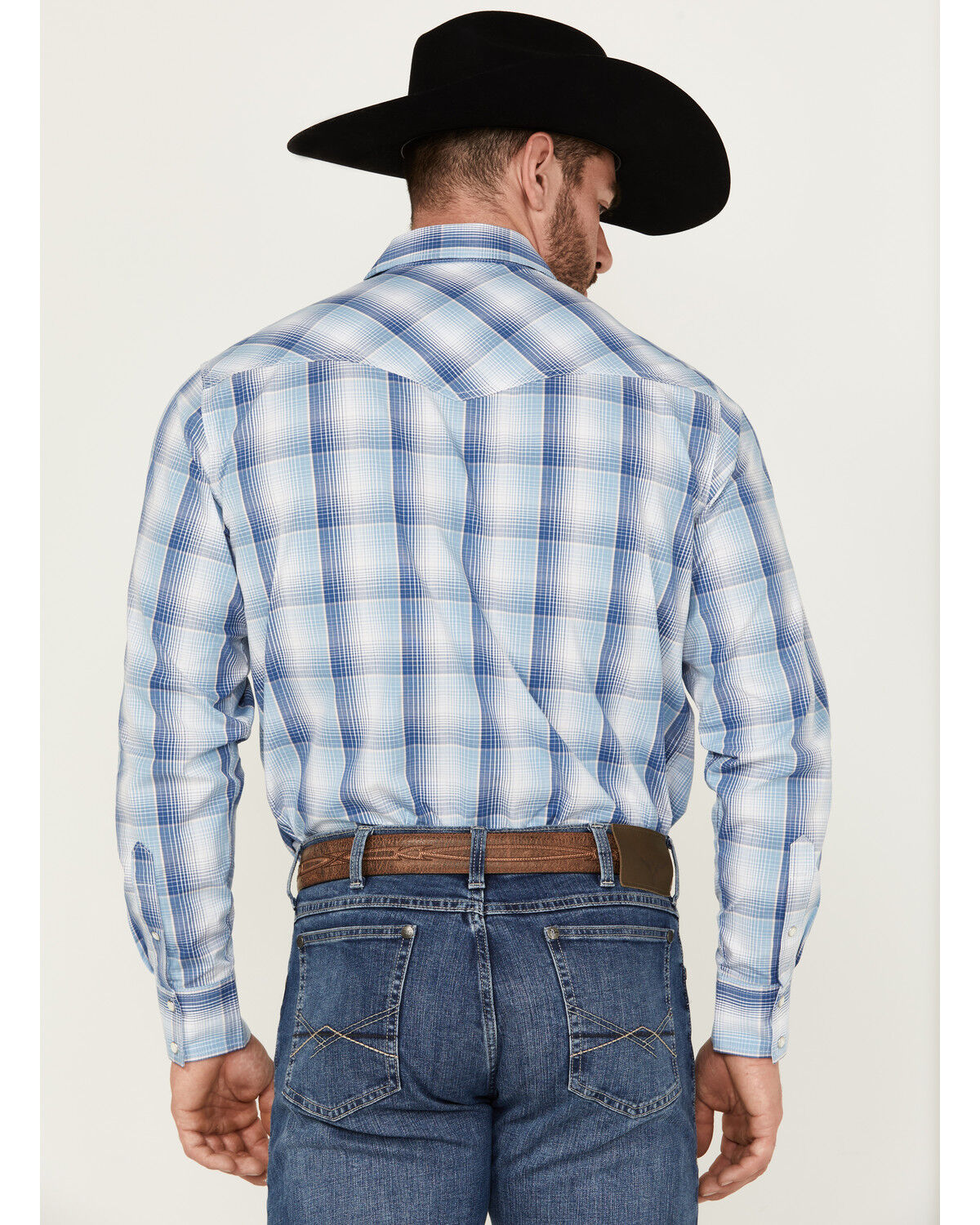 Image #4 - Wrangler 20X Men's Advanced Comfort Plaid Print Long Sleeve Snap Stretch Western Shirt -Tall, , hi-res
