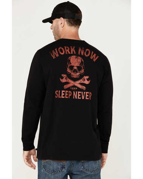 Hawx Men's Never Sleep Long Sleeve Graphic T-Shirt , Black, hi-res