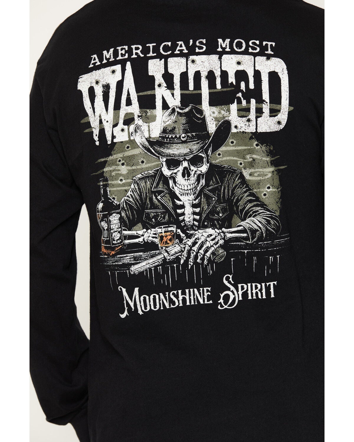 Image #4 - Moonshine Spirit&reg; Men's America's Most Wanted Long Sleeve Graphic T-Shirt, Black, hi-res