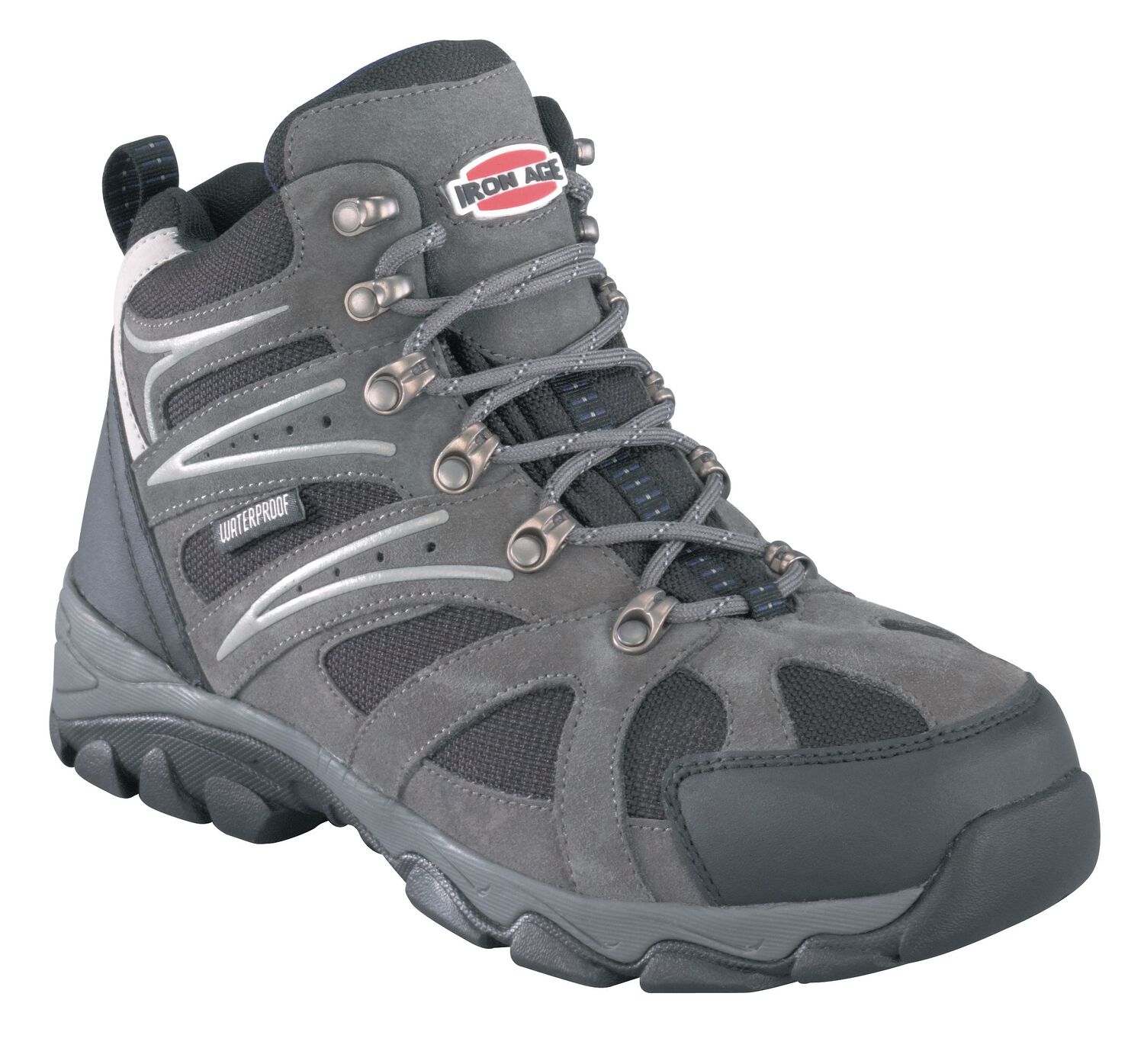 Image #1 - Iron Age Men's Surveyor Hiker Boots - Steel Toe, Grey, hi-res