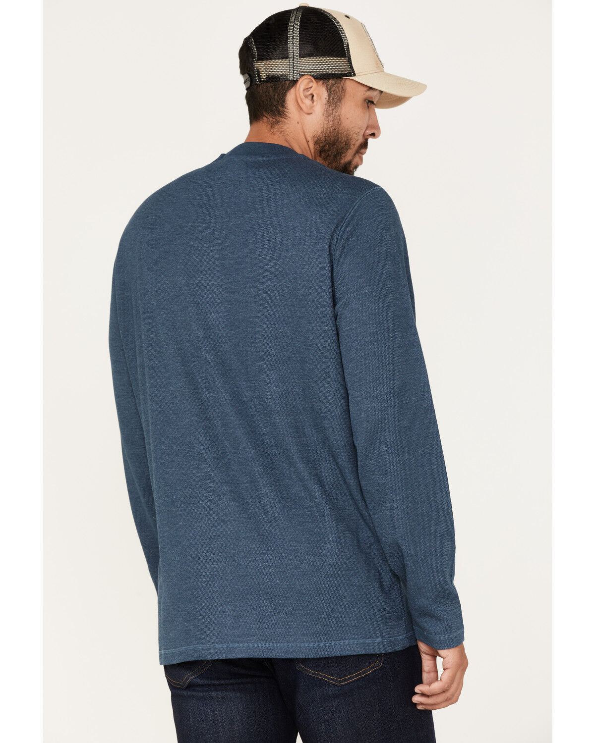 Image #4 - Brothers and Sons Men's Henley Thermal T-Shirt, Blue, hi-res