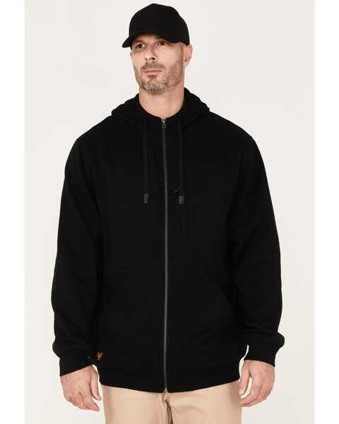 Hawx Men's Full Zip Thermal Lined Hooded Sweatshirt - Big & Tall, Black, hi-res