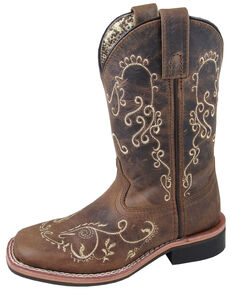Smoky Mountain Youth Girls' Marilyn Western Boots - Square Toe, Brown, hi-res