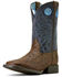Image #2 - Ariat Boys' Knox Crocodile Print Western Print Western Boots - Broad Square Toe, Navy, hi-res
