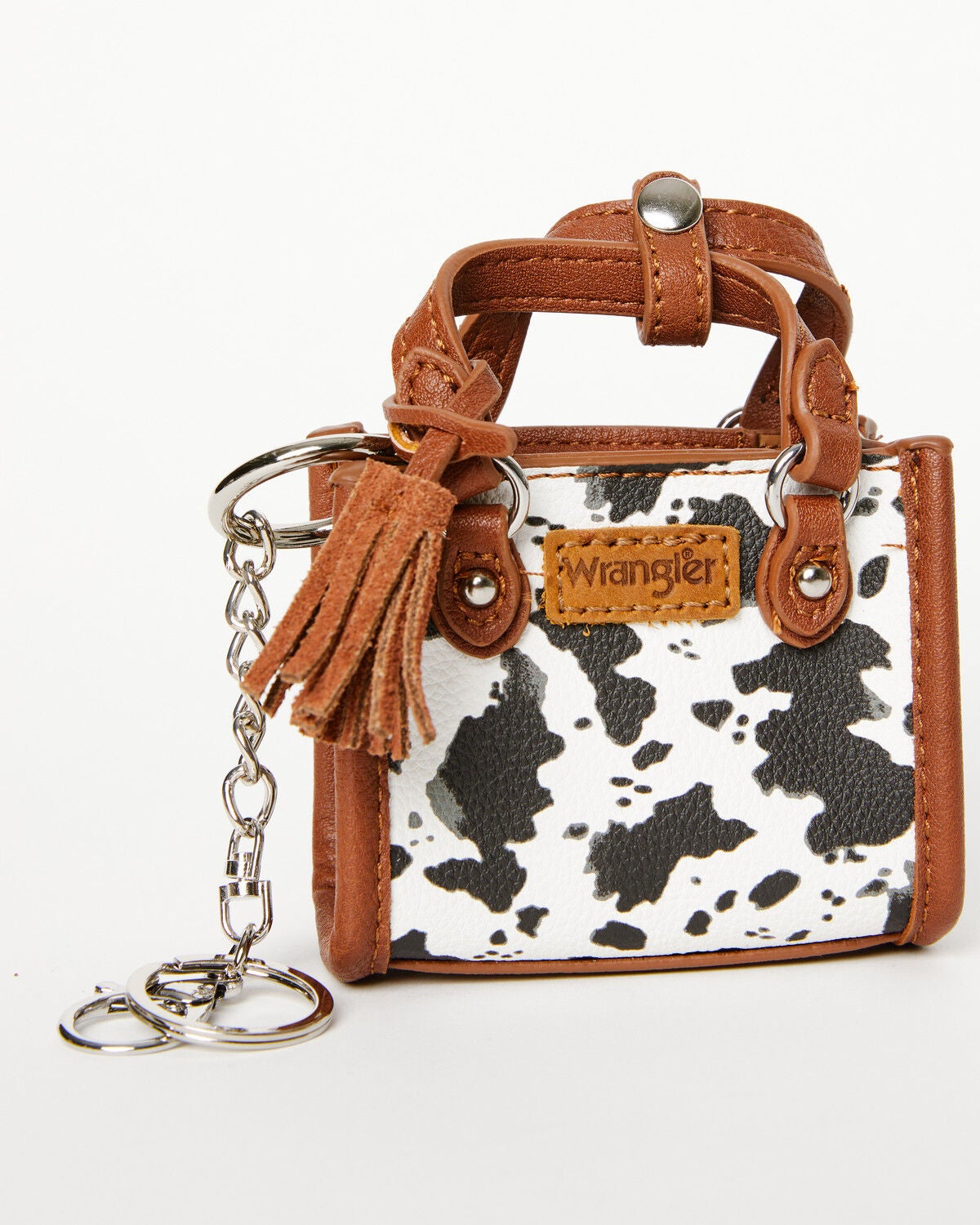 Image #3 - Wrangler X Boot Barn Cow Print Mini Handbag Charm, Multi, hi-res