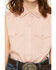Image #3 - Ely Walker Girls' Striped Western Icon Sleeveless Snap Western Shirt, Pink, hi-res