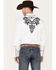 Image #4 - Scully Men's Embroidered Long Sleeve Snap Western Shirt, White, hi-res