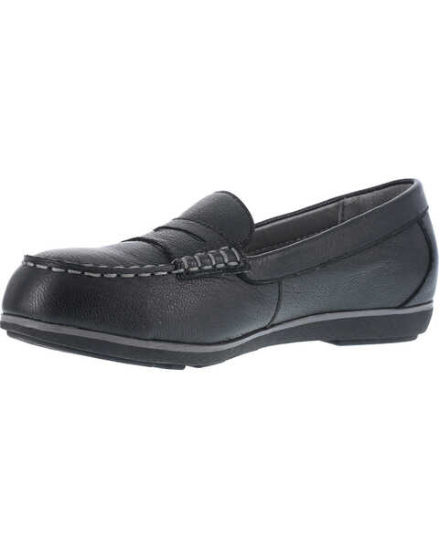 Rockport Women's Top Shore Penny Loafer Shoes - Steel Toe , Black, hi-res