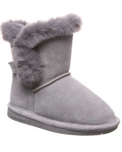 Bearpaw Girls' Betsey Casual Boots - Round Toe , Grey, hi-res