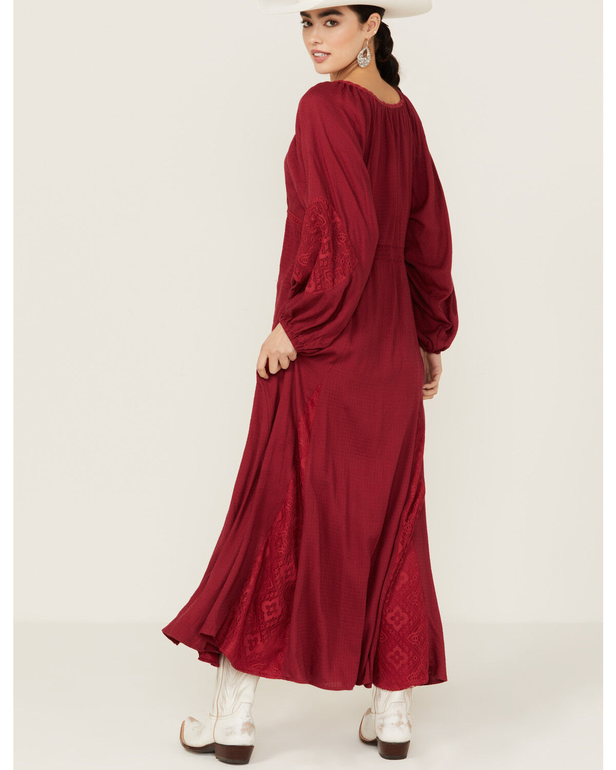 Image #2 - Gunit Solid Lace Women's Long Sleeve Maxi Dress, , hi-res