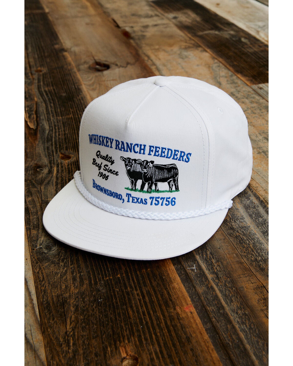 Whiskey Bent Men's Logo Trucker Cap, White, hi-res