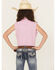 Image #4 - Cowgirl Hardware Girls' Solid Sleeveless Snap Western Shirt, Pink, hi-res