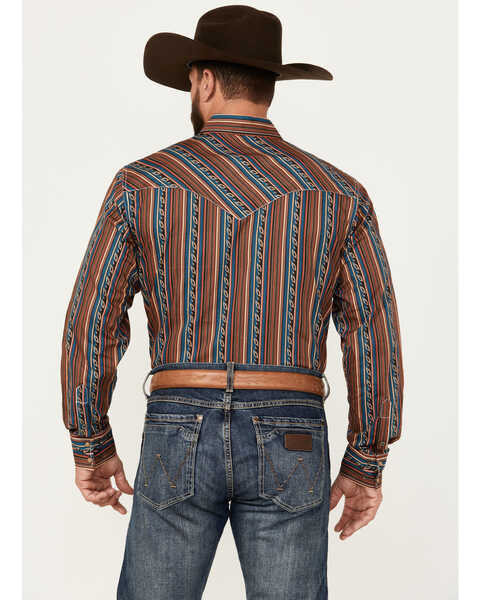 Image #4 - Cinch Men's Serape Striped Long Sleeve Snap Western Shirt, Multi, hi-res
