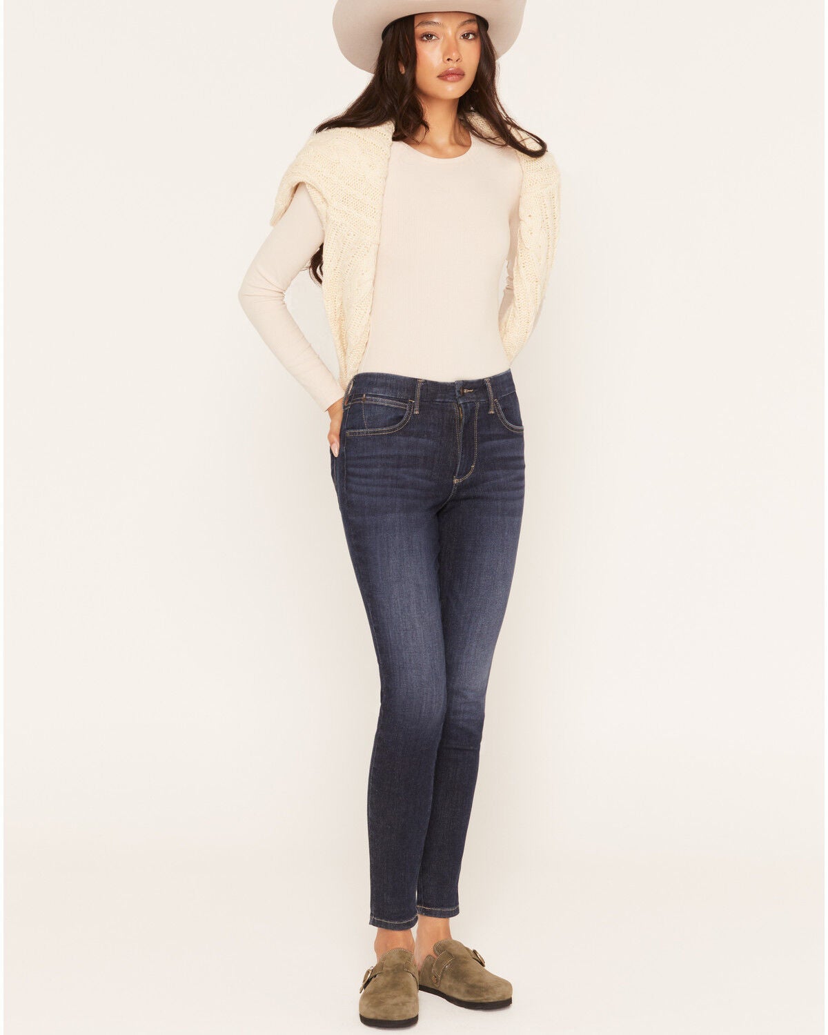 Image #1 - Wrangler Women's Rae Dark Wash High Rise Bespoke Skinny Stretch Denim Jeans, Dark Wash, hi-res