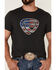 Image #3 - Rock & Roll Denim Men's Charcoal Patriotic Logo Short Sleeve T-Shirt , Charcoal, hi-res
