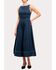 Image #1 - Flying Tomato Women's Simple Statement Denim Midi Dress, Dark Wash, hi-res