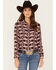 Image #1 - Ariat Women's R.E.A.L. Billie Jean Southwestern Jacquard Print Long Sleeve Button-Down Shirt, Purple, hi-res