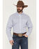 Image #1 - George Strait by Wrangler Men's Geo Print Long Sleeve Button-Down Stretch Western Shirt, Blue, hi-res