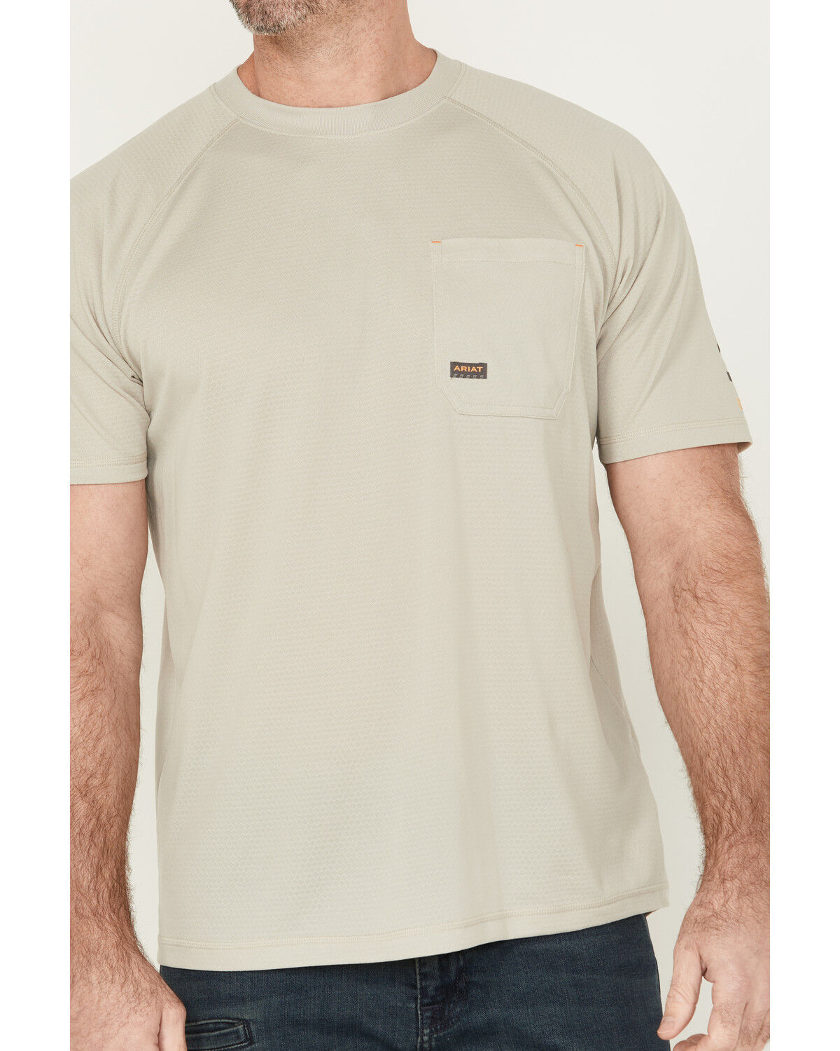Image #3 - Ariat Men's Rebar Heat Fighter Short Sleeve Pocket Work Shirt - Tall, Grey, hi-res