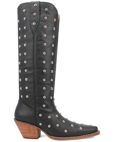 Image #2 - Dingo Women's Broadway Bunny Studded Tall Western Boots - Snip Toe , Black, hi-res