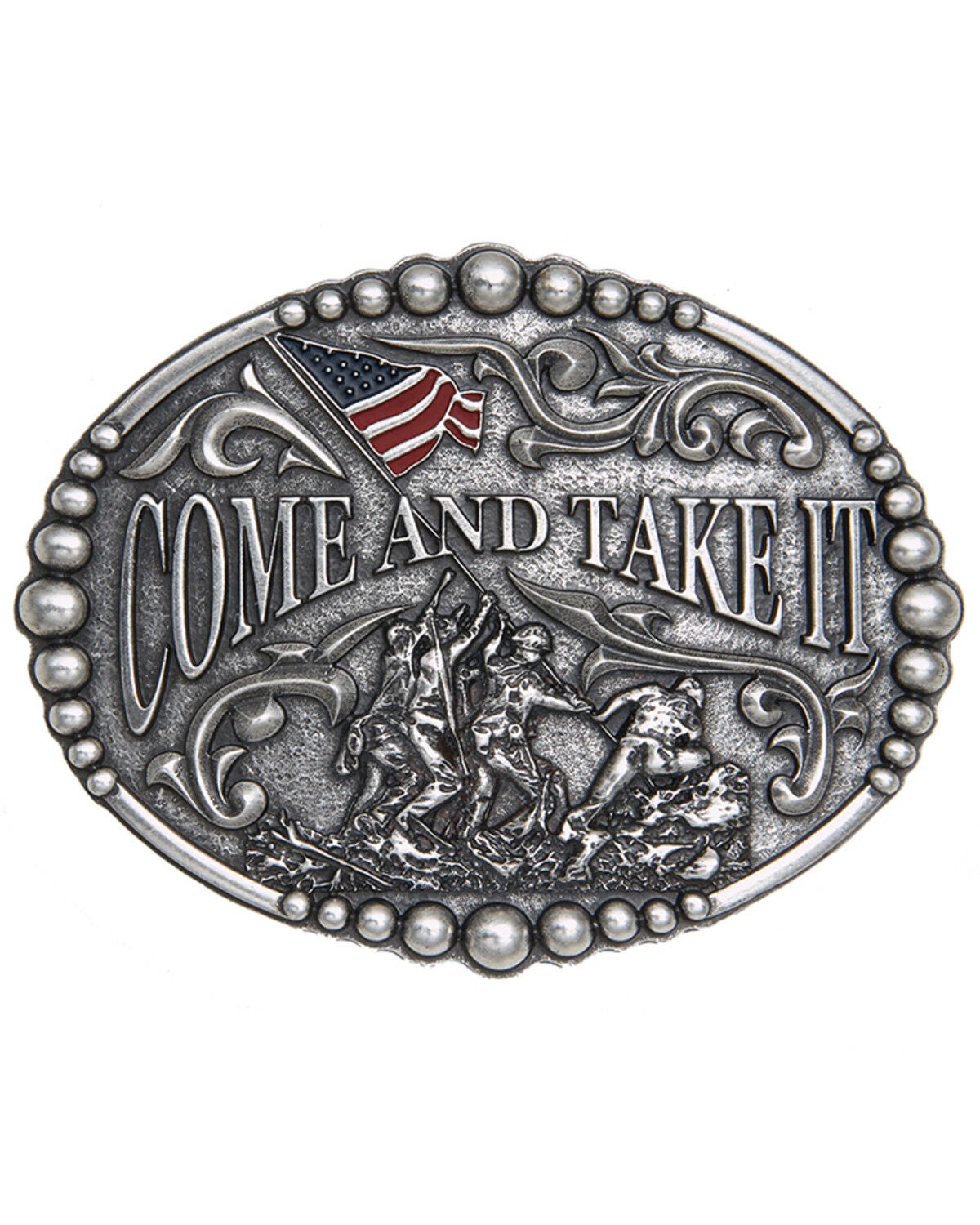 Image #1 - Cody James Men's Come and Take It Belt Buckle, Silver, hi-res