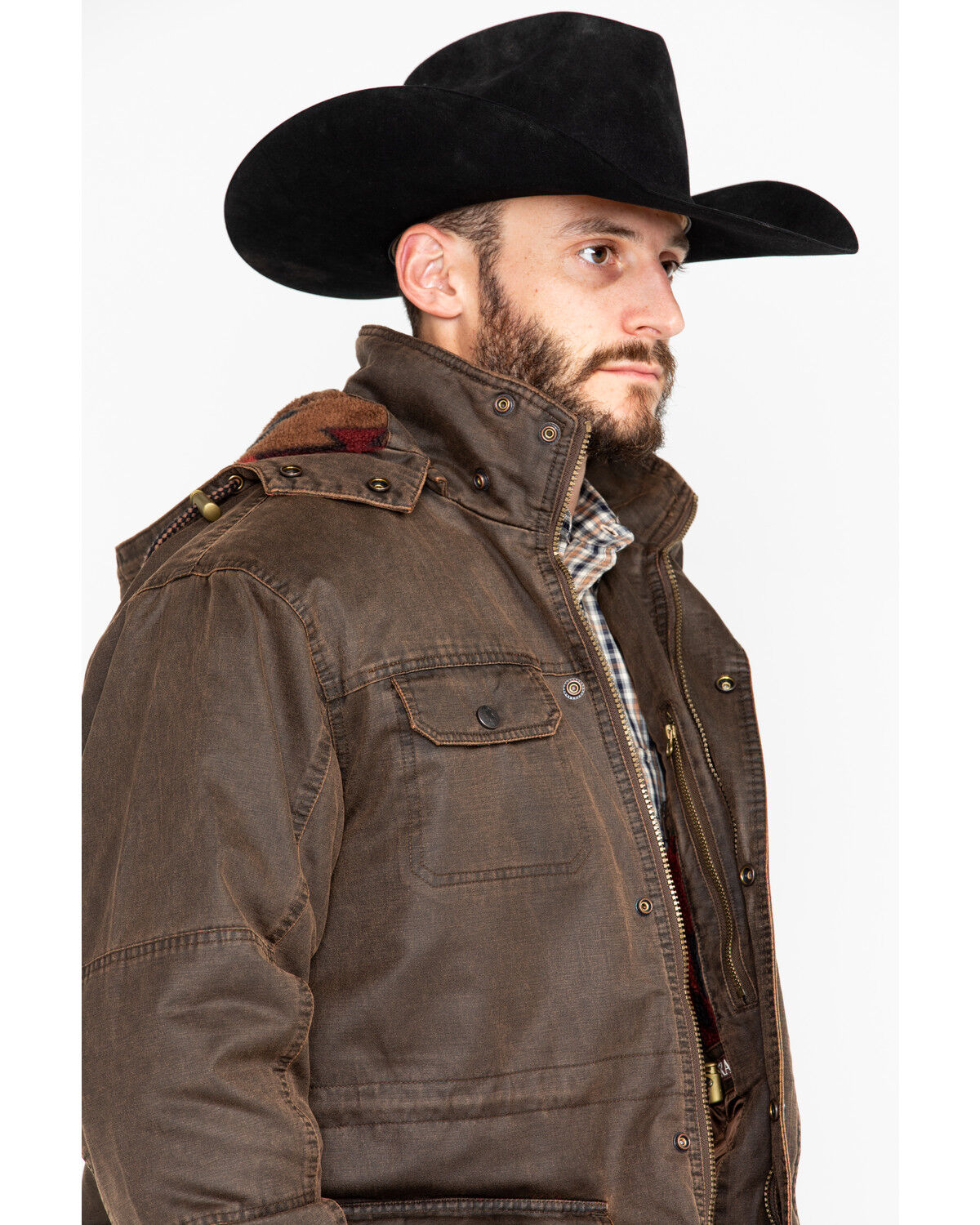 Image #3 - Outback Trading Co. Men's Langston 2-Way Fleece Jacket, Brown, hi-res