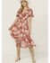 Image #1 - Wild Moss Women's Floral Print Short Sleeve Midi Dress, , hi-res
