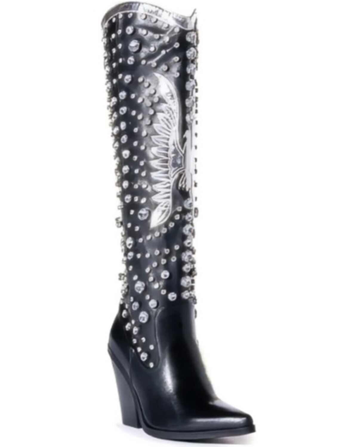 Image #1 - Azalea Wang Women's Upbeat Rhinestone Western Boots - Snip Toe, Black, hi-res