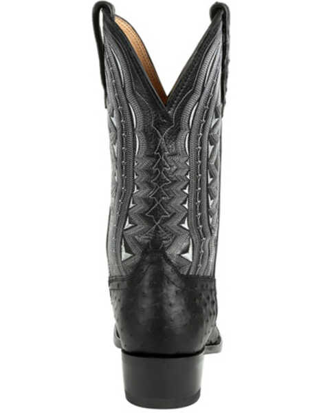 Image #4 - Durango Men's Black Full-Quill Ostrich Western Boots - Round Toe, Black, hi-res