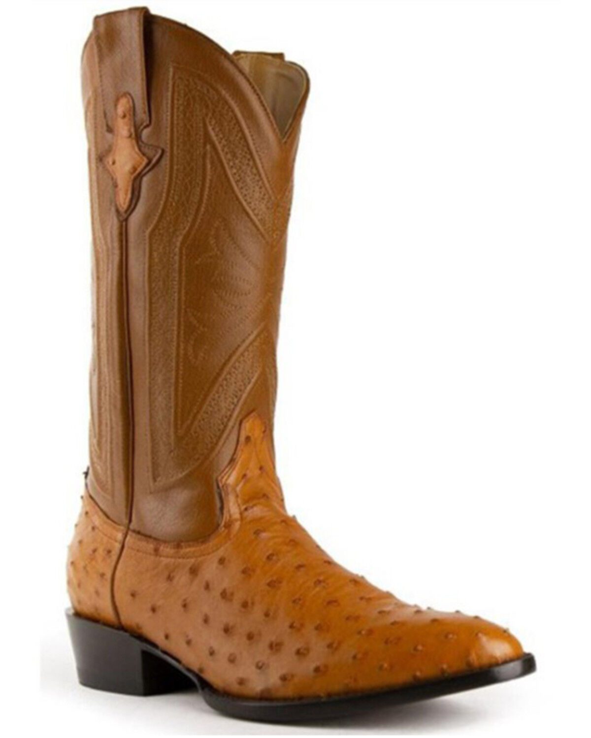 Image #1 - Ferrini Men's Colt Full Quill Ostrich Western Boots - Round Toe, Cognac, hi-res