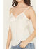 Image #3 - Originality Women's Solid Sleeveless Satin Cami, Ivory, hi-res