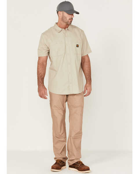 Image #2 - Hawx Men's Twill Short Sleeve Button-Down Work Shirt , Light Grey, hi-res