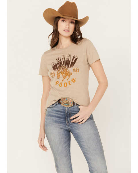 Ariat Women's Rodeo Short Sleeve Graphic Tee, Oatmeal, hi-res