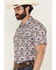 Image #2 - Gibson Trading Co Men's Grand Finale Floral Paisley Print Short Sleeve Snap Western Shirt, White, hi-res