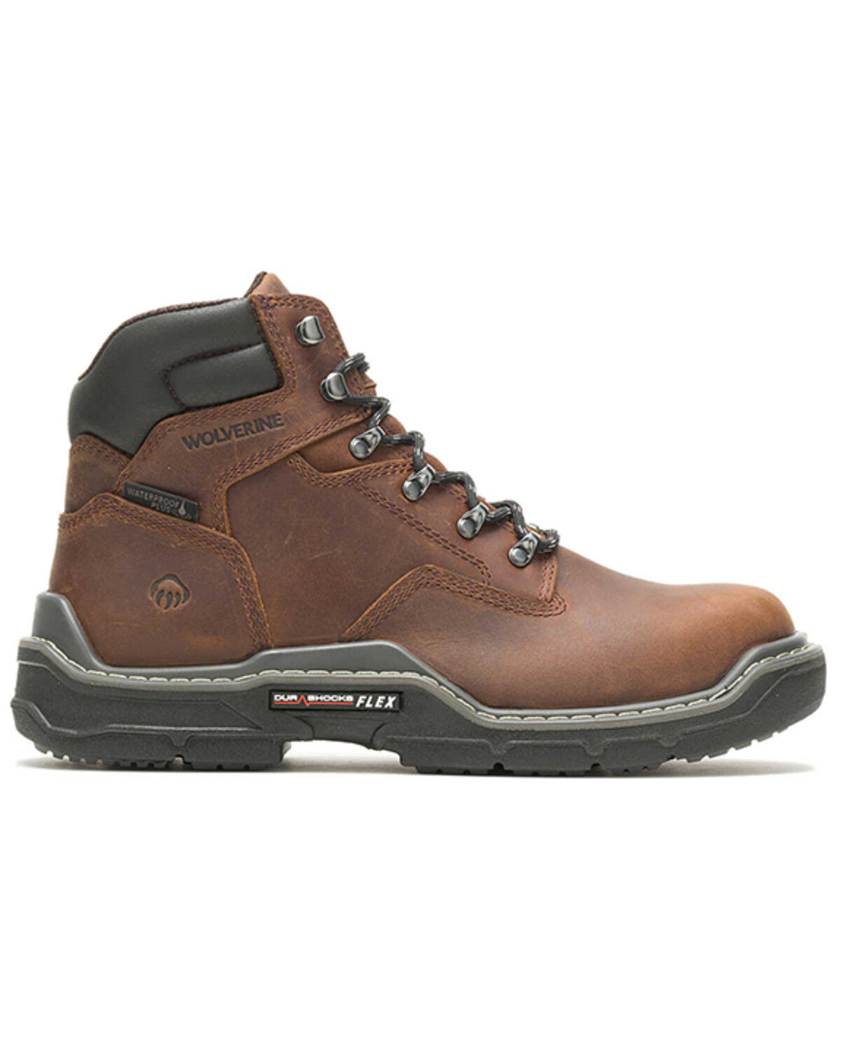 Image #2 - Wolverine Men's Raider Durashock Waterproof 6" Lace-Up Carbonmax Work Boots - Composite Toe, Chocolate, hi-res