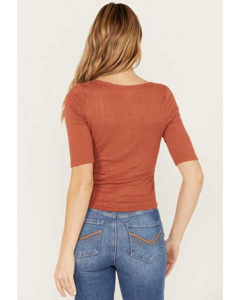 Image #4 - Idyllwind Women's Lucy Square Neck Henley Shirt, Pecan, hi-res