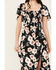 Image #4 - Wild Moss Women's Smocked Front Floral Midi Dress, Black, hi-res