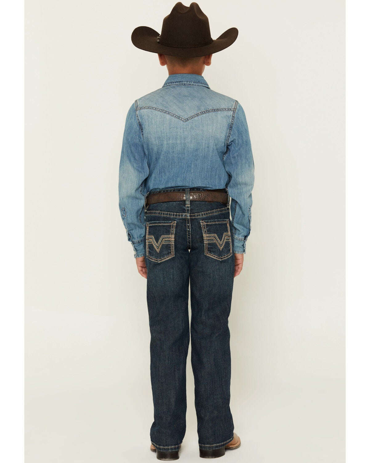 Rock & Roll Denim Boys' Dark Wash Bootcut Stretch Denim Jeans, Dark Wash, hi-res